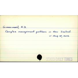 Greenwood, R.D.
