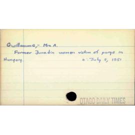 Guilleaume, Mrs A.