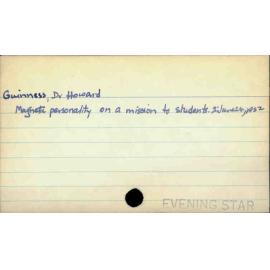 Guinness, Dr Howard