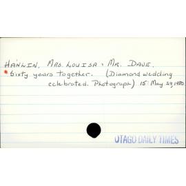 Hanlin, Mrs Louisa and Mr Dave
