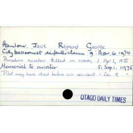 Hanlon, Jack Raymond George