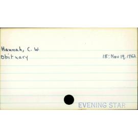 Hannah, C. W.