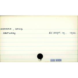 HANNAH, DAVID