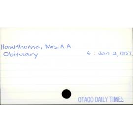 Hawthorne, Mrs A.A.