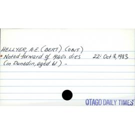 Hellyer, A.E. (Bert) (Obit)