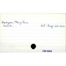Hellyer, Mary Ann