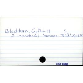Blackburn,  Captain H      S