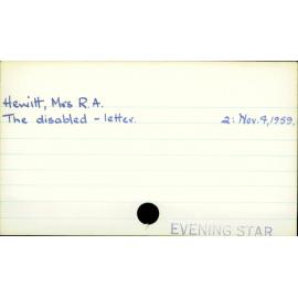 Hewitt, Mrs R. A.