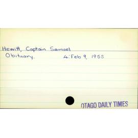 Hewitt, Captain Samuel