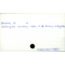 Blackie, DN