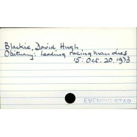 Blackie, David Hugh