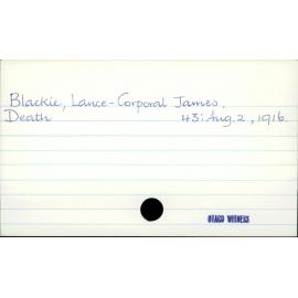 Blackie, Lance-Corporal James