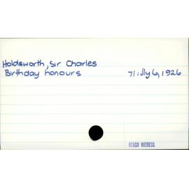 Holdsworth, Sir Charles