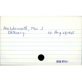 Holdsworth, Mrs J
