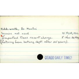 Holdsworth, Dr. Martin