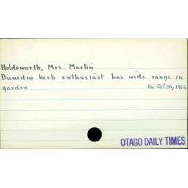 Holdsworth, Mrs. Martin