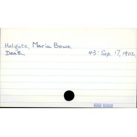 Holgate, Maria Bowe