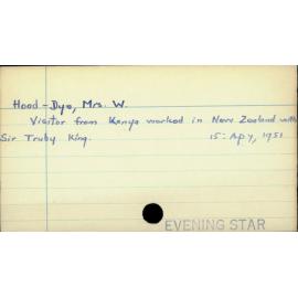 Hood-Dye, Mrs. W.