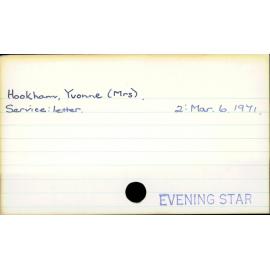 Hookham, Yvonne (Mrs)