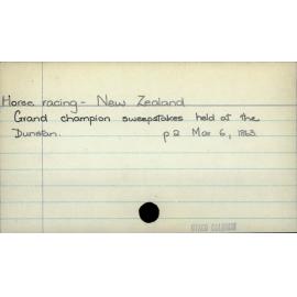 Horse racing - New Zealand