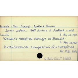 Hospitals - New Zealand - Auckland Province