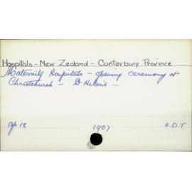 Hospitals - New Zealand - Canterbury Province