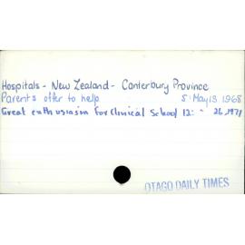 Hospitals - New Zealand - Canterbury Province