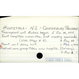 Hospitals - New Zealand - Canterbury Province