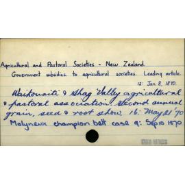 Agricultural and Pastoral Societies - New Zealand 