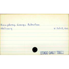 Humphrey, George Robertson