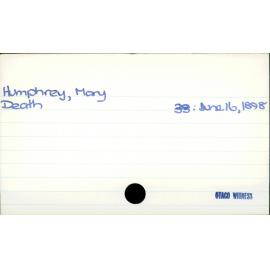 Humphrey, Mary
