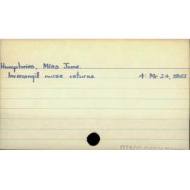 Humphries, Miss June