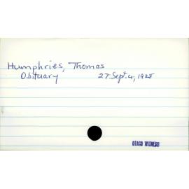 Humphries, Thomas