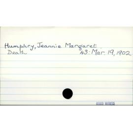 Humphry, Jeannie Margaret