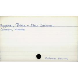 Hygiene, Public - New Zealand
