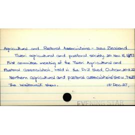 Agricultural and Pastoral Associations - New Zealand
