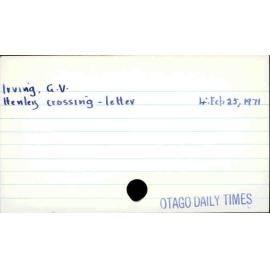 Irving, G.V.