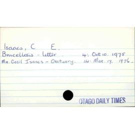 Isaacs, C E