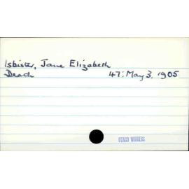 Isbister, Jane Elizabeth