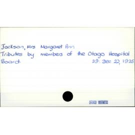 Jack, Mrs Margaret Ann