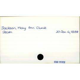 Jackson, Mary Ann Clunie