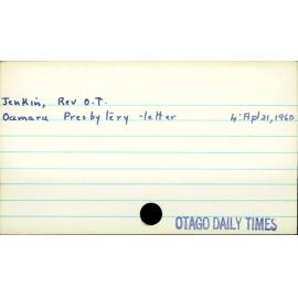 Jenkin, Rev O.T.