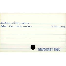 Jenkin, Sister Sylvia.