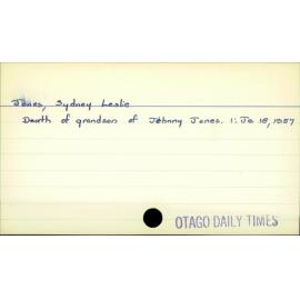 Jones, Sydney Leslie