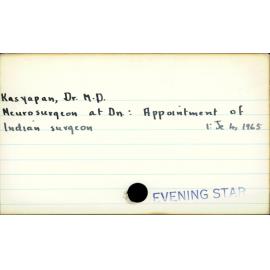 Kasyapan, Dr M.D.