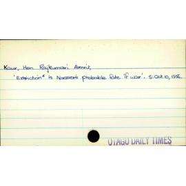 Kaur, Hon Rajkumari Arnrit