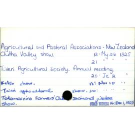 Agricultural and Pastoral Associations - New Zealand 
