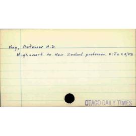 Kay, Professor H D