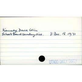 Kennedy, David Colin