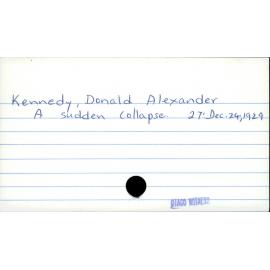 Kennedy, Donald Alexander